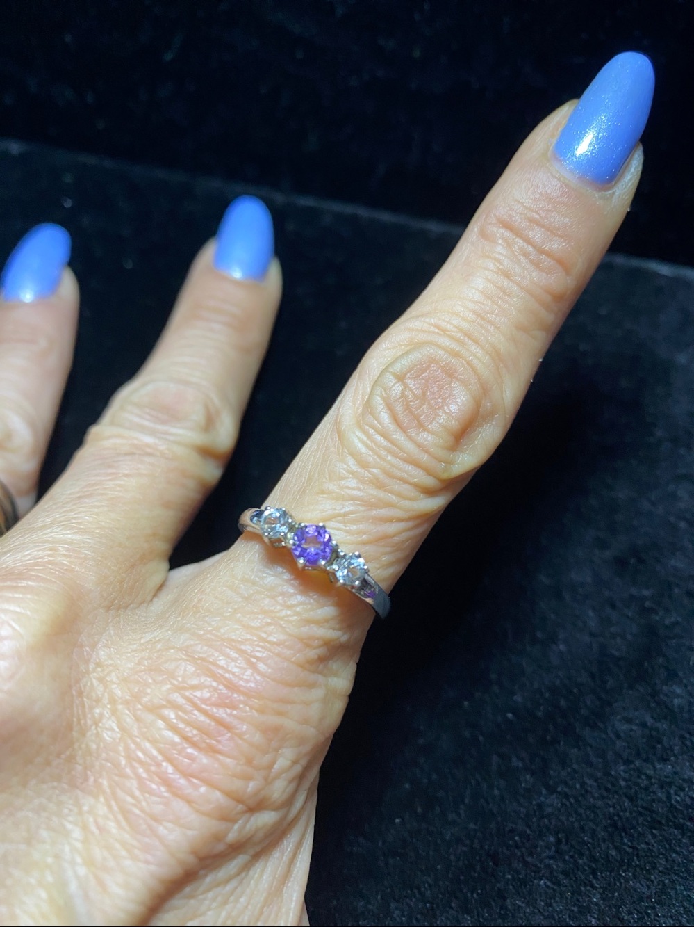 .925 Genuine Amethyst Cubic Zirconia February Birthstone Anniversary Feminine